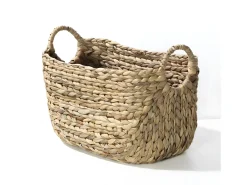 Cesta de jacinto de agua con asas - 40 x 23 x 26 cm