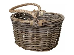 Cesta de ratán Kabu con asa de cuerda 38 x 22,5 cm