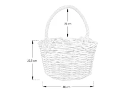 Cesta de ratán Kabu con asa de cuerda 38 x 22,5 cm