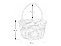 Cesta de ratán Kabu con asa de cuerda 31 x 19 cm
