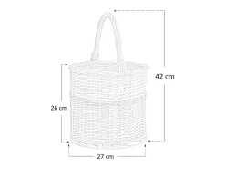 Cesta redonda modelo Sara en mimbre con asa, diámetro 27 cm, altura 26 cm