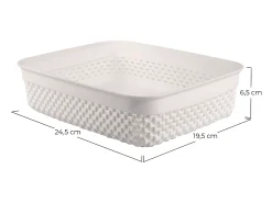 Cesto Bajo de Ordenación Rectangular 2,2 Litros Blanco 7house