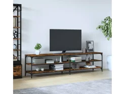 Chiloquin Mueble de TV metal y contrachapada roble ahumado 200x30x50cm