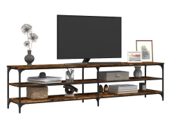 Chiloquin Mueble de TV metal y contrachapada roble ahumado 200x30x50cm