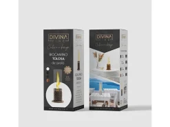 Chimenea de bioetanol blanca TOLOSA, biochimenea de sobremesa, D20 x H49,5, para interior y exterior