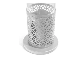Chimenea de bioetanol blanca TOLOSA, biochimenea de sobremesa, D20 x H49,5, para interior y exterior