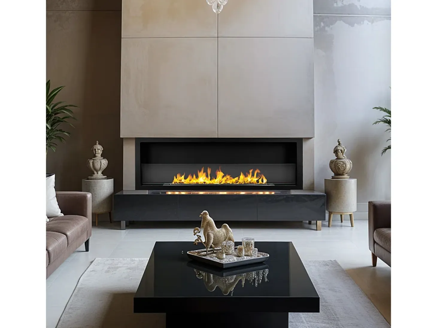 Chimenea de bioetanol de pared FURORE 120, 120x40 cm