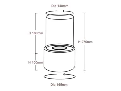 Chimenea de bioetanol MARSIGLIA Gold de sobremesa, tamaño D16 x H27, para interior y exterior