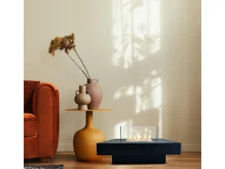 Chimenea de bioetanol para uso interior y exterior Panarea Nero 70x70x35