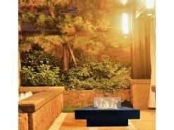 Chimenea de bioetanol para uso interior y exterior Panarea Nero 70x70x35