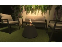 Chimenea de bioetanol RAFFAELLO Sage Green, brasero de jardín, de pie, para uso interior y exterior, d.35 x h.55