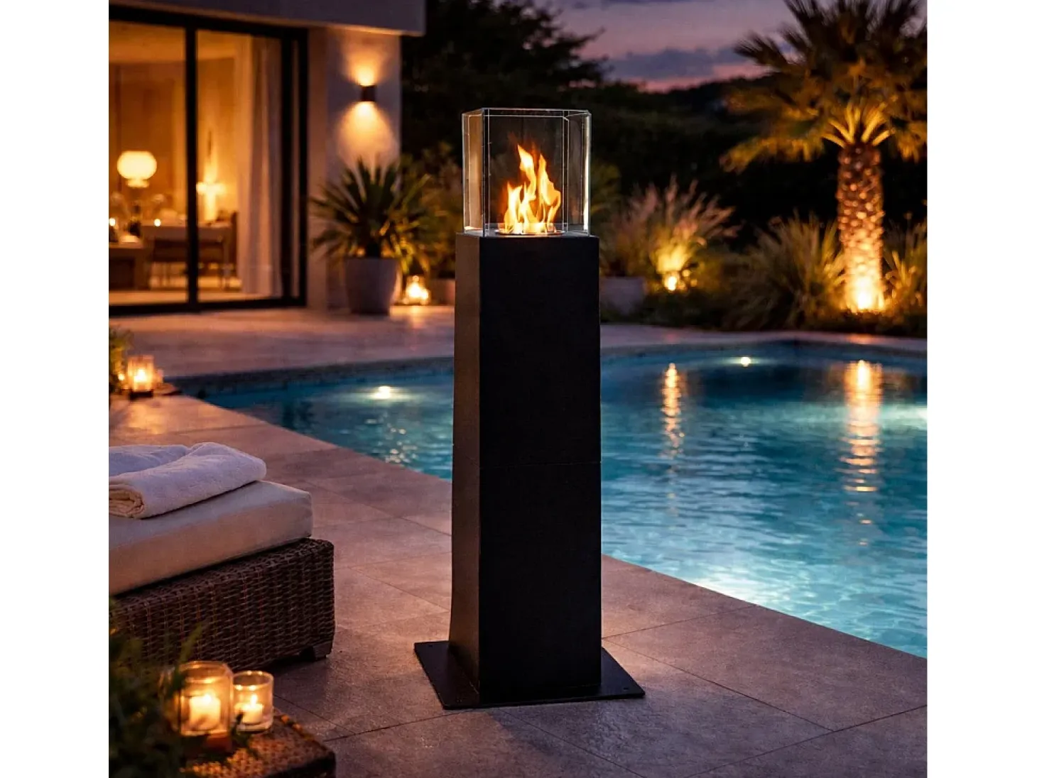 Chimenea de jardín de bioetanol para exterior Capri 110 Black