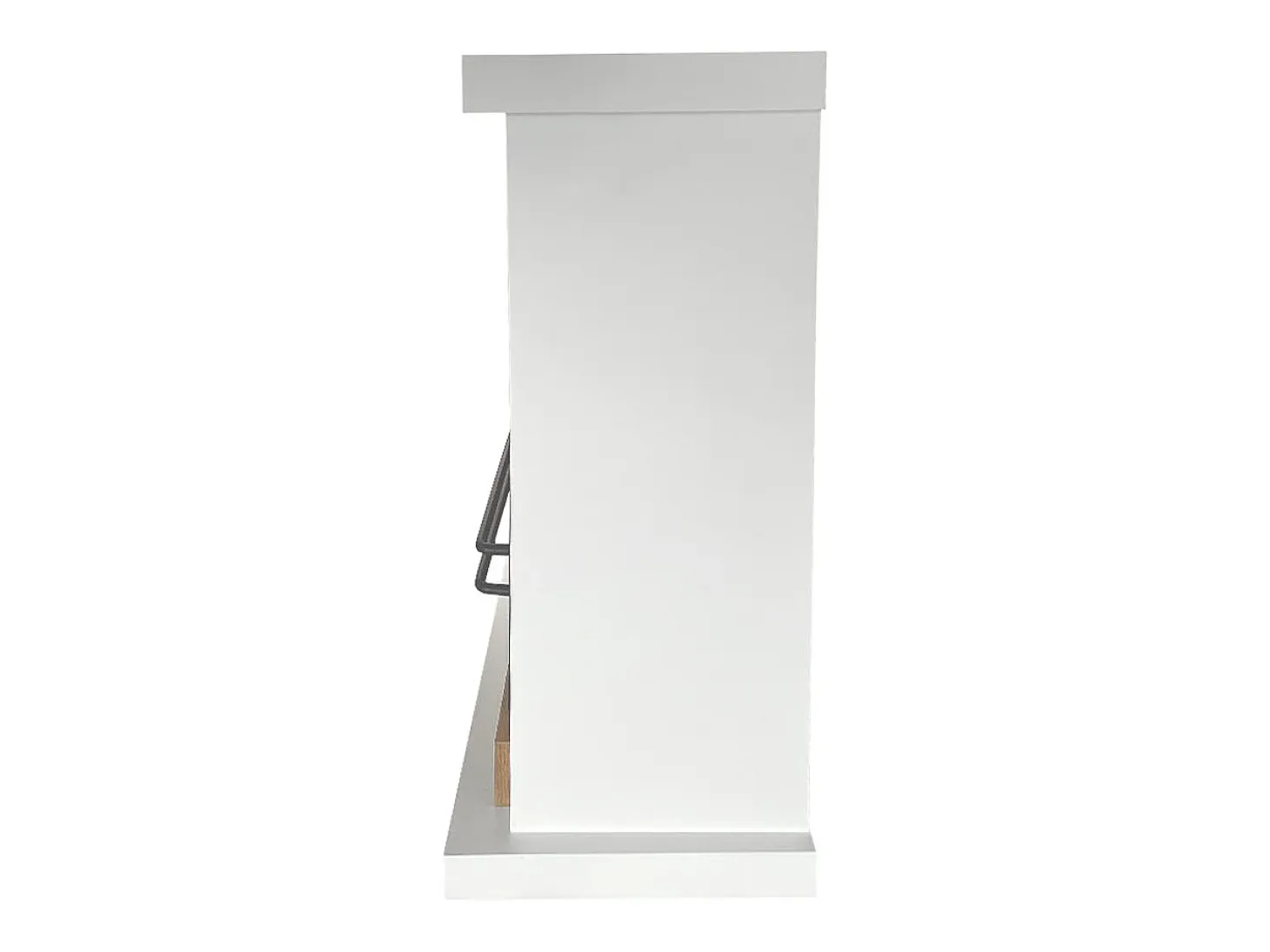 Chimenea de suelo de bioetanol Biochimenea Stockholm en madera blanca L75xD24xH68 cm