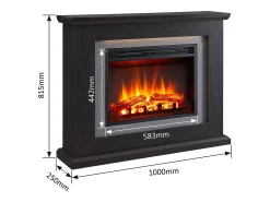 Chimenea eléctrica BALDERIA Charon - Chimenea de pie con calefacción - Roble oscuro