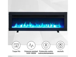 Chimenea eléctrica BALDERIA Agnes 40 - Chimenea de pie, de pared o empotrable - Negro