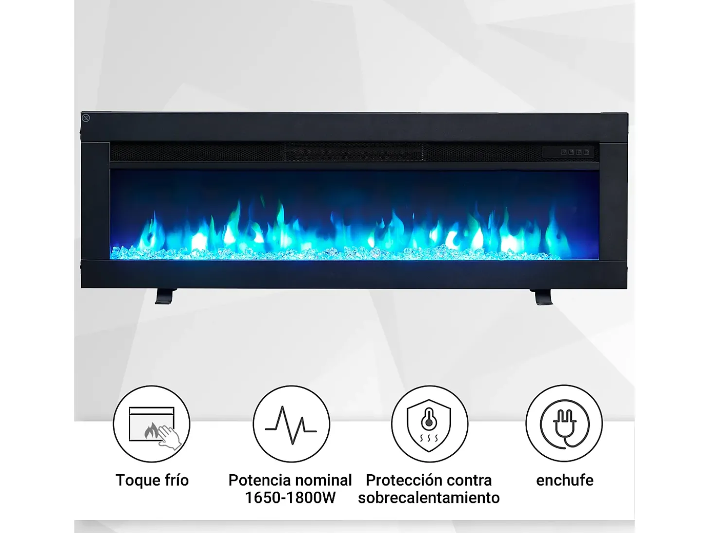 Chimenea eléctrica BALDERIA Agnes 40 - Chimenea de pie, de pared o empotrable - Negro