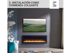 Chimenea eléctrica BALDERIA Agnes 40 - Chimenea de pie, de pared o empotrable - Negro