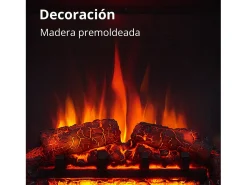 Chimenea eléctrica BALDERIA Typhon - Chimenea de pie, calefacción 2000 W - Marrón claro