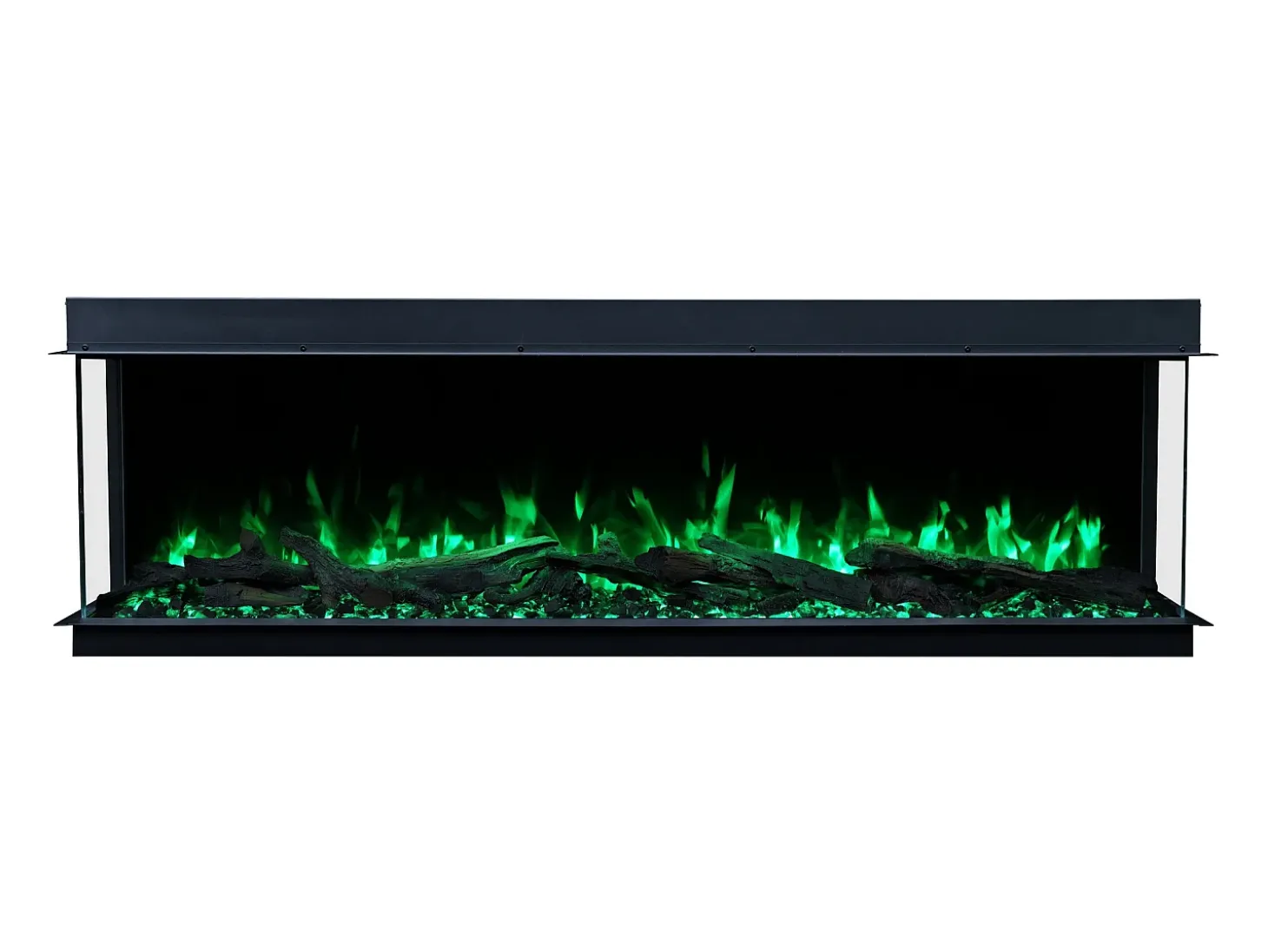 Chimenea eléctrica de 3 caras SOLIS 180 - fuego premium, empotrada - 180x30x46 cm - LED decorativa con calefacción 750/1500 W