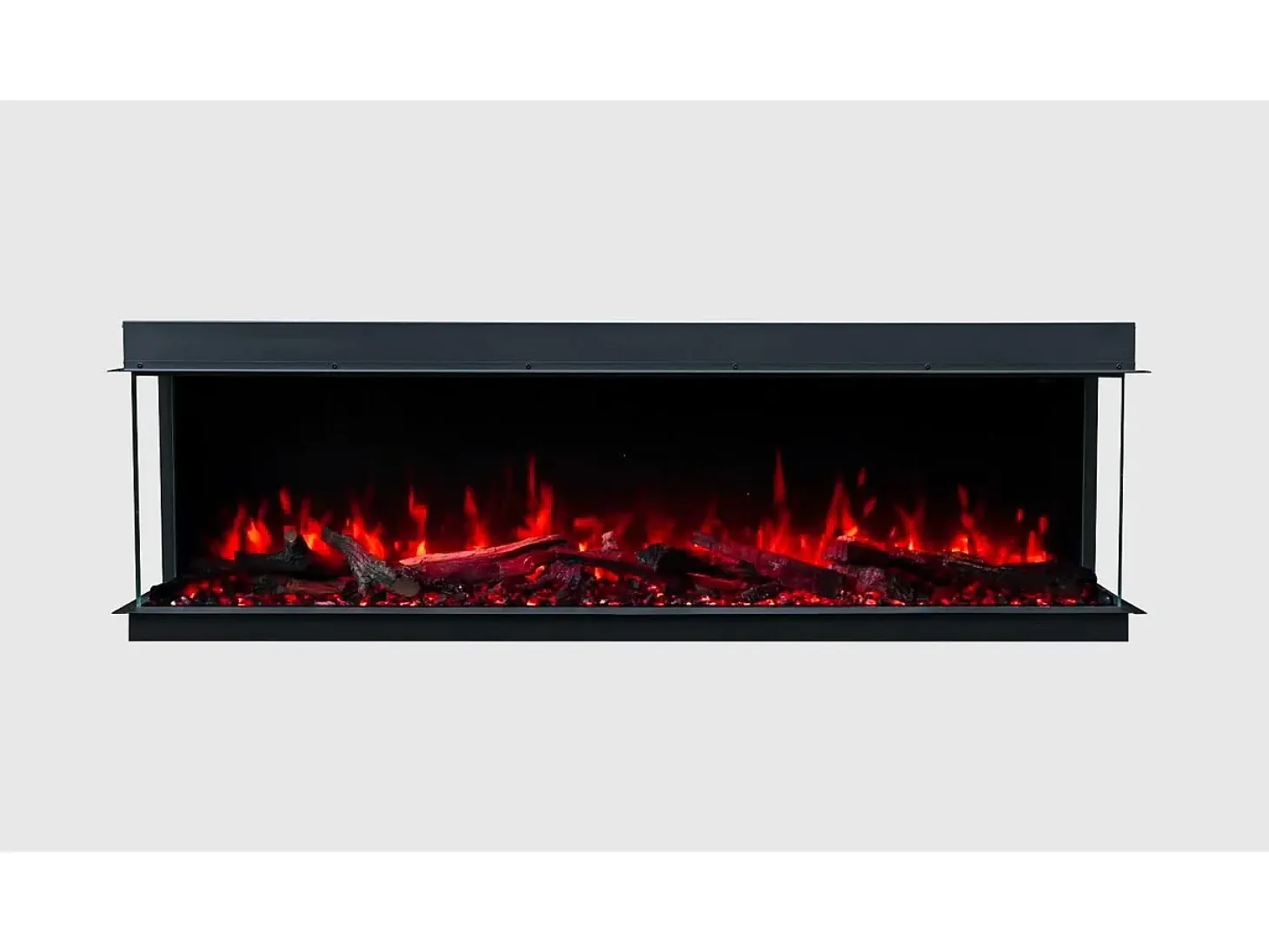 Chimenea eléctrica de 3 caras SOLIS 180 - fuego premium, empotrada - 180x30x46 cm - LED decorativa con calefacción 750/1500 W