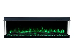 Chimenea eléctrica de 3 caras SOLIS 150 - fuego premium, empotrada - 150x30x46 cm - LED decorativa con calefacción 750/1500 W