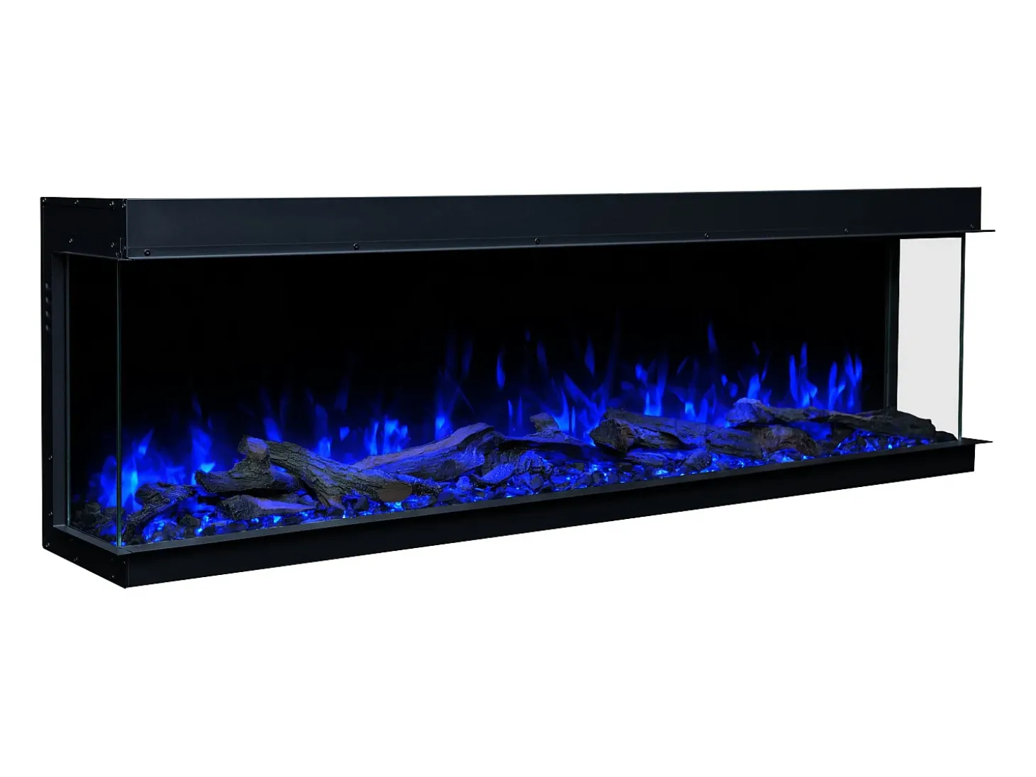 Chimenea eléctrica de 3 caras SOLIS 150 - fuego premium, empotrada - 150x30x46 cm - LED decorativa con calefacción 750/1500 W