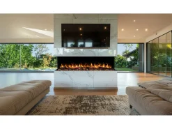 Chimenea eléctrica de 3 caras SOLIS 150 - fuego premium, empotrada - 150x30x46 cm - LED decorativa con calefacción 750/1500 W