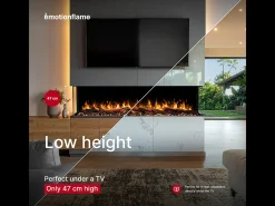 Chimenea eléctrica de 3 caras SOLIS 150 - fuego premium, empotrada - 150x30x46 cm - LED decorativa con calefacción 750/1500 W