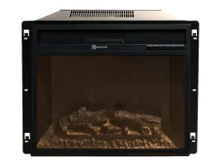 Chimenea eléctrica de pie, madera blanca, Made in Italy, MICHELANGELO, 96x36x90h