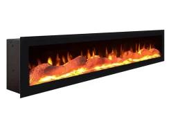 Chimenea eléctrica LED, 102x35x45cm, 1 Hueco, 1 Puerta, Chimenea eléctrica, Colgado, Suspendido, Negro