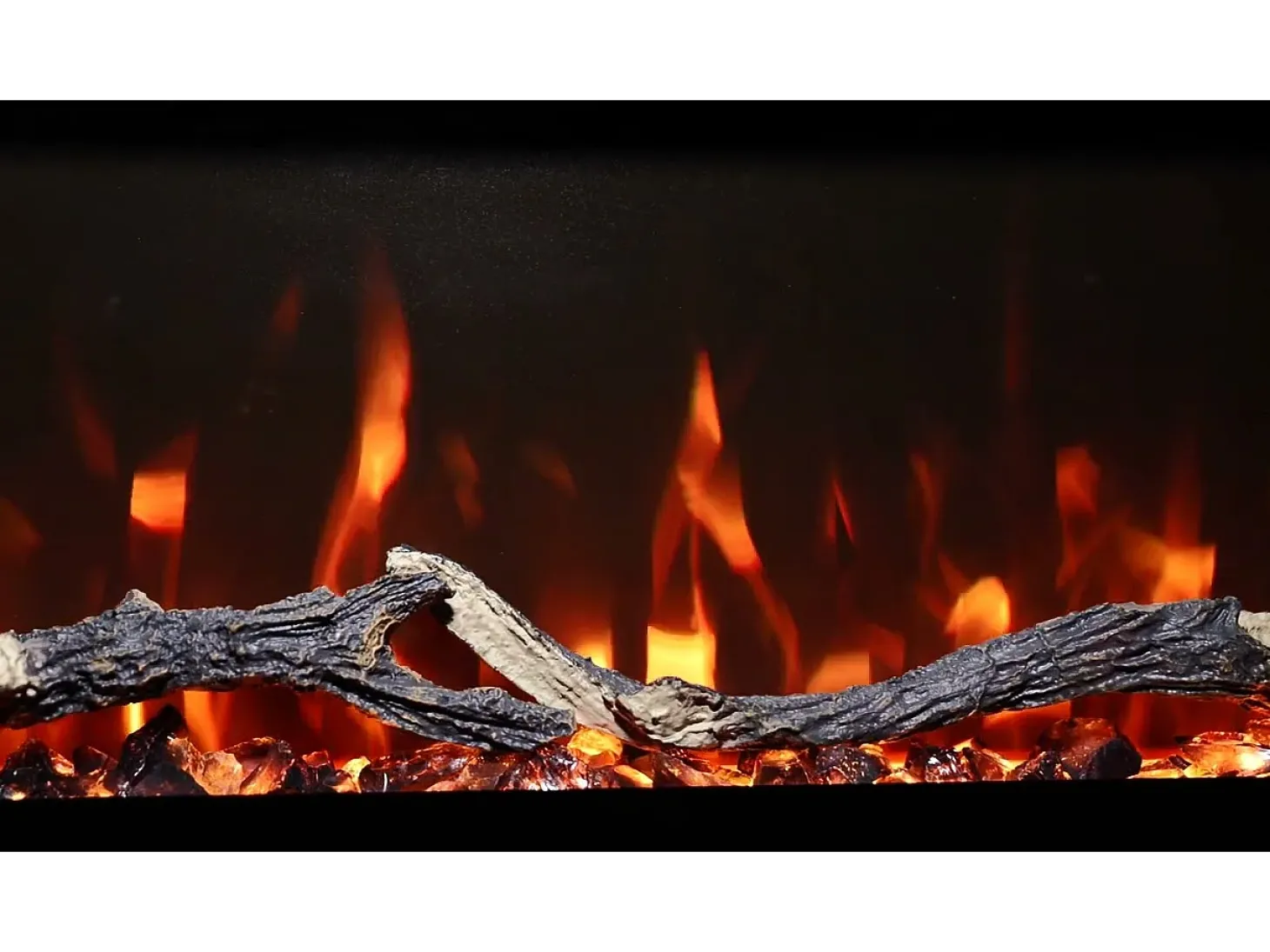Chimenea eléctrica MONARCH 127 - fuego premium - de pared y empotrados - 127x13x35 cm - chimenea LED con calefacción 900/1800 W
