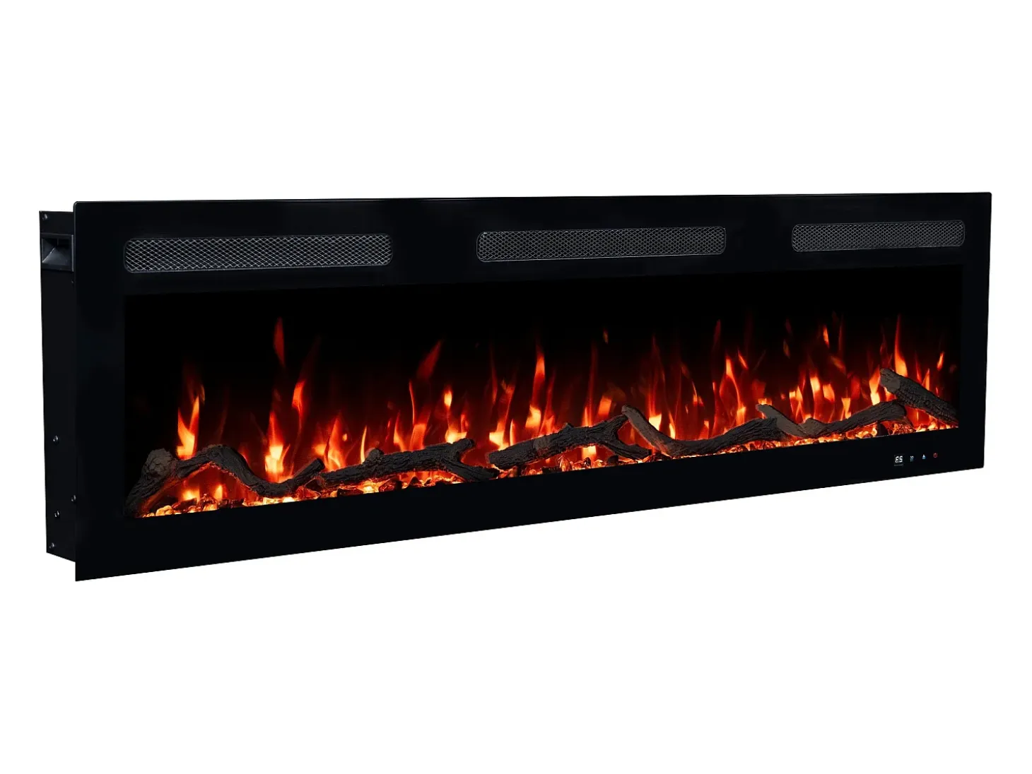 Chimenea eléctrica MONARCH 127 - fuego premium - de pared y empotrados - 127x13x35 cm - chimenea LED con calefacción 900/1800 W