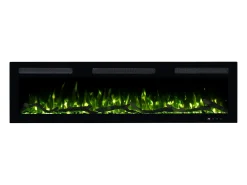 Chimenea eléctrica MONARCH 127 - fuego premium - de pared y empotrados - 127x13x35 cm - chimenea LED con calefacción 900/1800 W