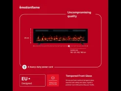 Chimenea eléctrica MONARCH 127 - fuego premium - de pared y empotrados - 127x13x35 cm - chimenea LED con calefacción 900/1800 W