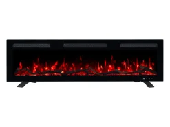 Chimenea eléctrica MONARCH 127 - fuego premium - de pared y empotrados - 127x13x35 cm - chimenea LED con calefacción 900/1800 W