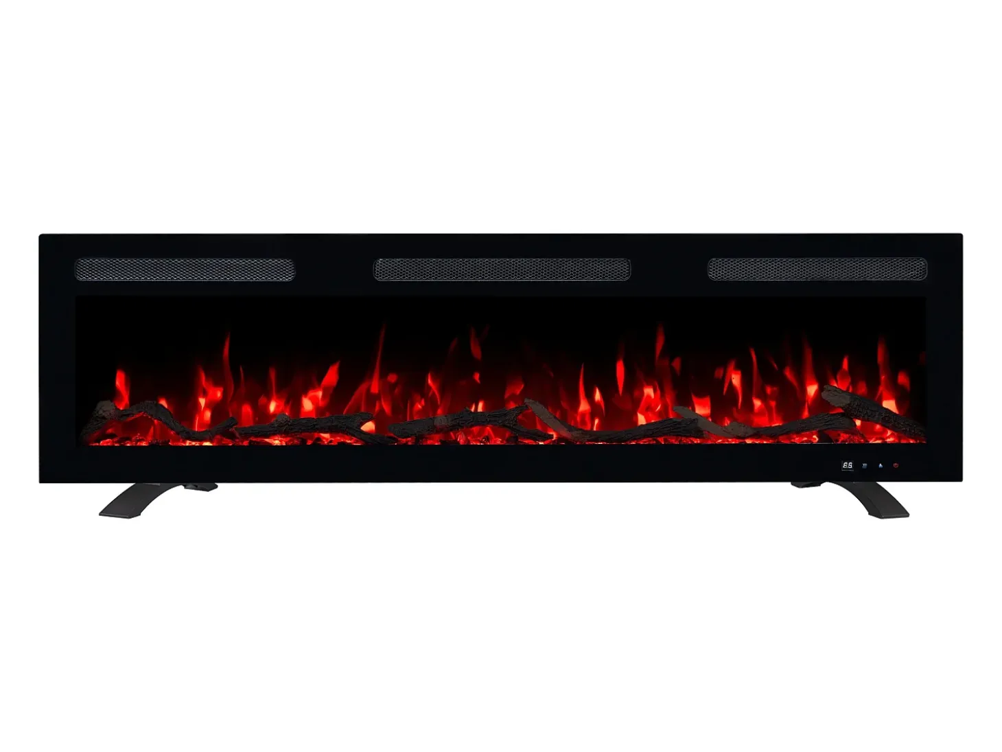 Chimenea eléctrica MONARCH 127 - fuego premium - de pared y empotrados - 127x13x35 cm - chimenea LED con calefacción 900/1800 W