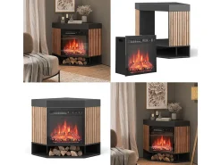 Chimenea eléctrica negro 100x73x80 lynea