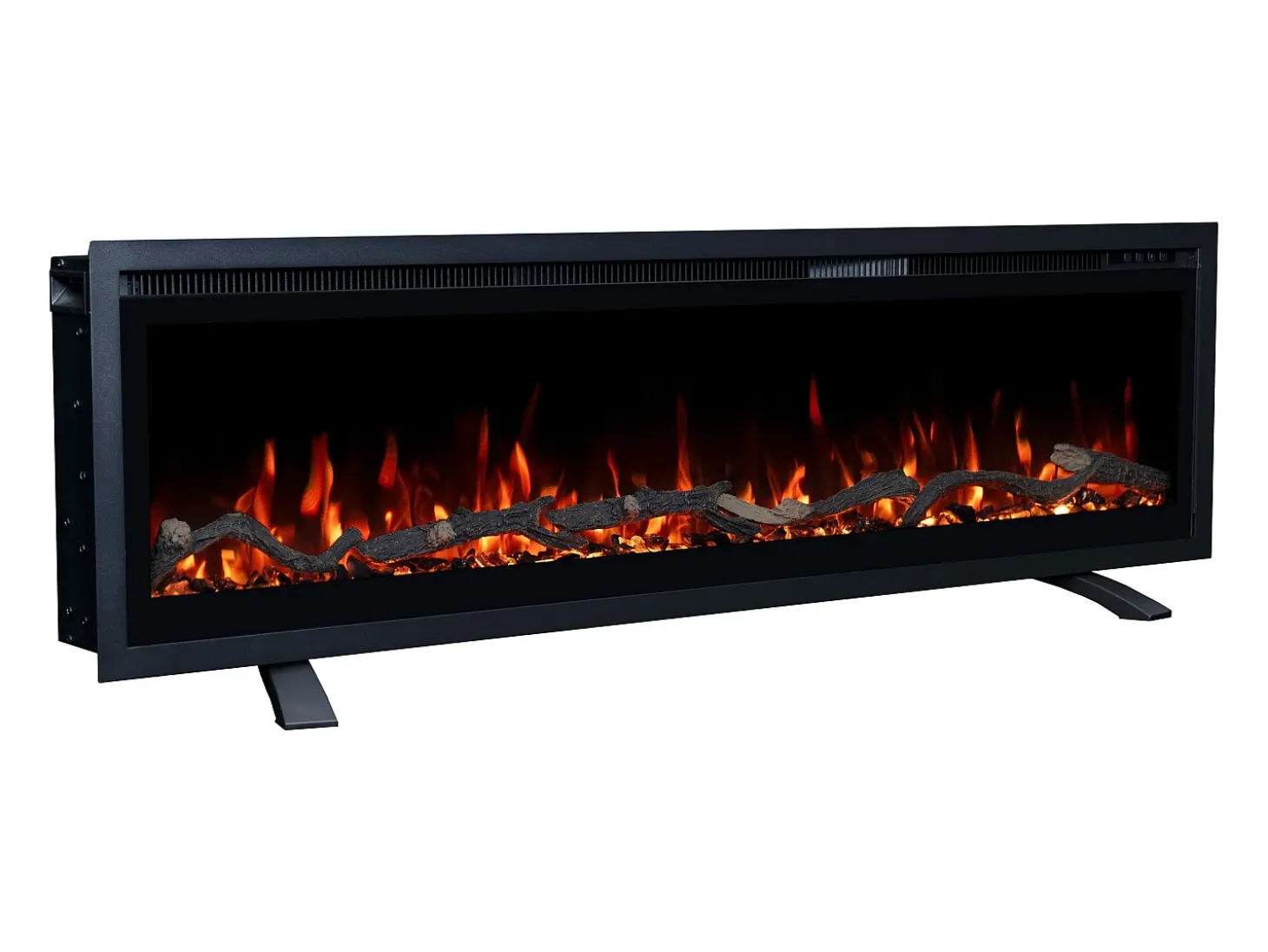 Chimenea eléctrica REGAL 182 - fuego premium - de pared y empotrados - 182x35x12 cm - chimenea LED decorativa con calefacción 900/1800 W