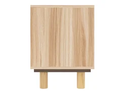 Claire-Adrienne Mueble para TV madera maciza pino y ratán natural 80x30x40 cm