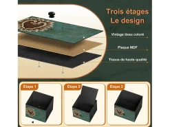 Cómoda de 5 cajones para dormitorio, mueble de almacenaje con estructura de metal, multicolor