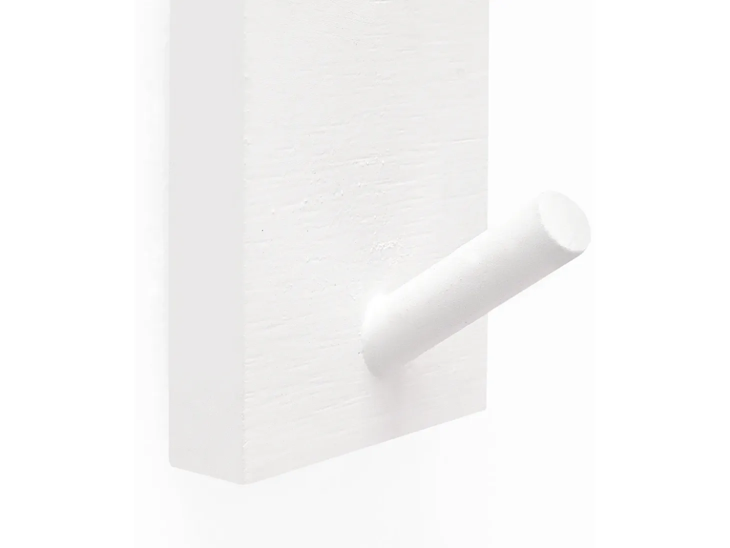 Colgador de pared de madera maciza en tono blanco de 8x6cm - KATE - DECOWOOD