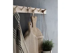 Colgador de pared de madera maciza en tono natural de 26x5cm - KATE - DECOWOOD