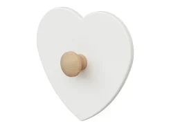 Colgador para abrigos infantiles Corazón ESSENTIEL madera - Blanco/Haya Cruda - 16 x 4,5 x 15 cm