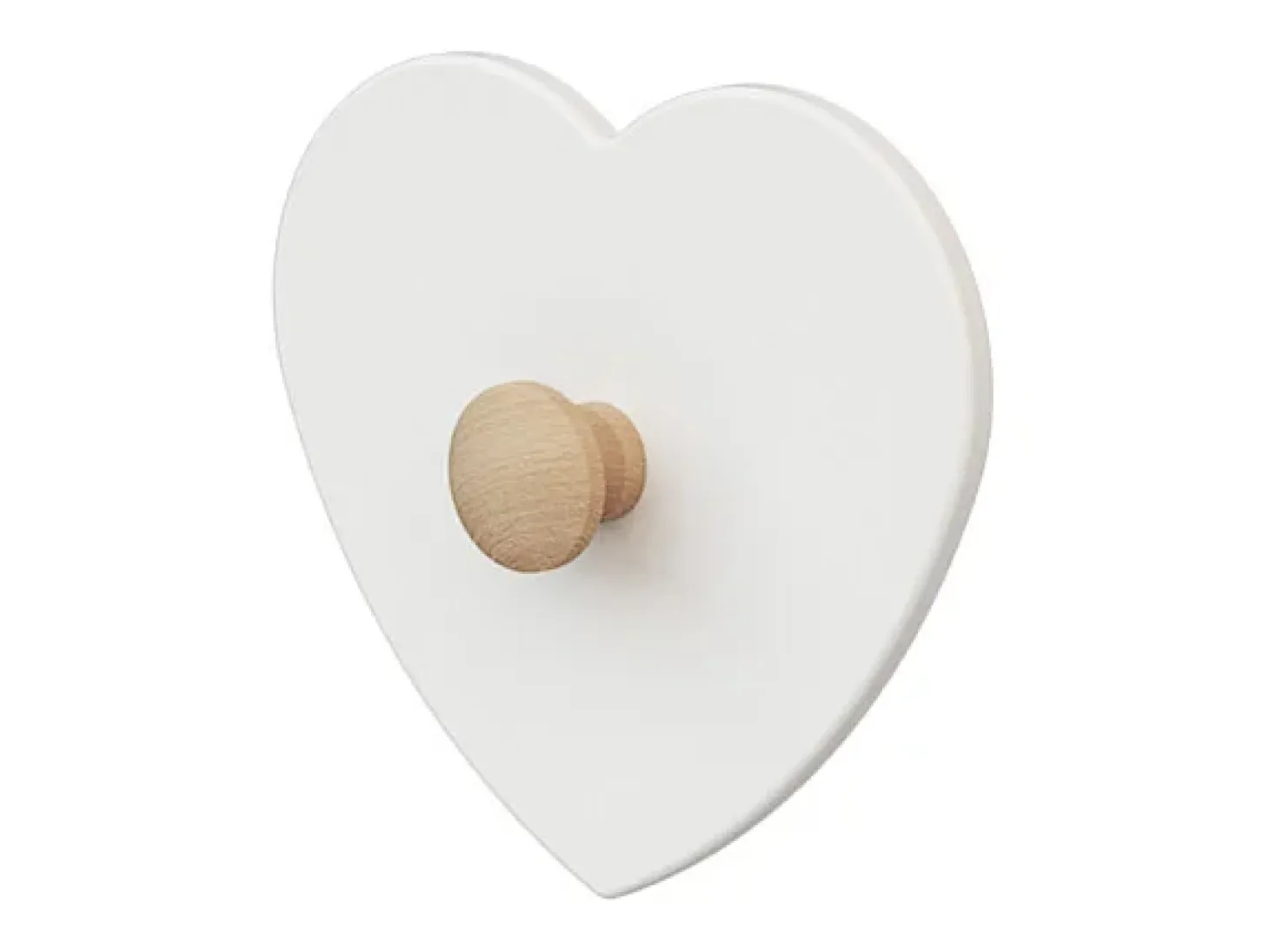 Colgador para abrigos infantiles Corazón ESSENTIEL madera - Blanco/Haya Cruda - 16 x 4,5 x 15 cm