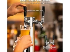 Columna de Cerveza SucceBuy, de Doble Grifo, Inoxidable y Cierre Automático, para Fiestas y Bares