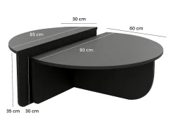 Conjunto de 2 mesas de centro nido - Color: Negro - ALOEVA