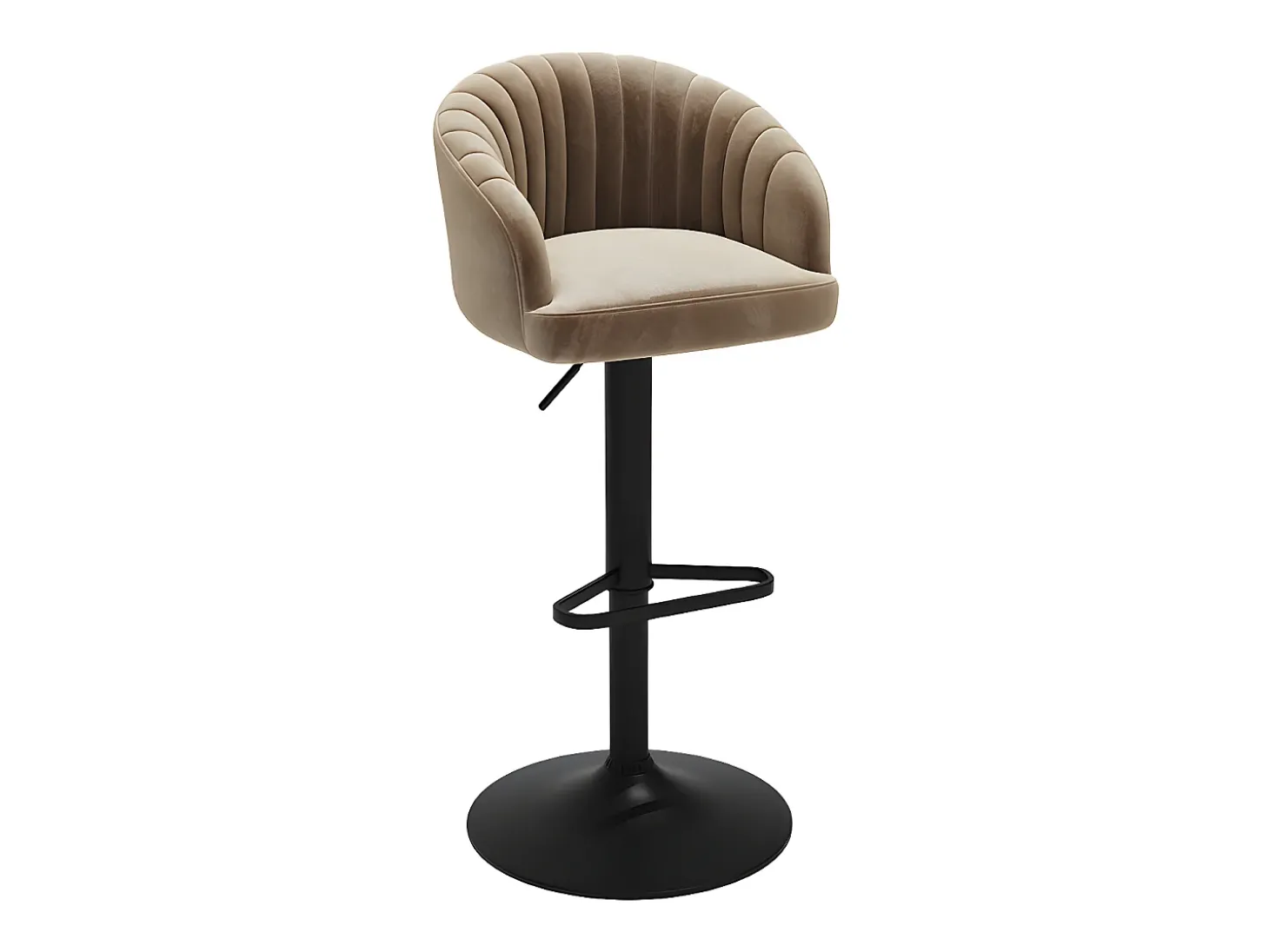 Conjunto de 2 taburetes de bar - Tela y metal - Beige - DORALIZ