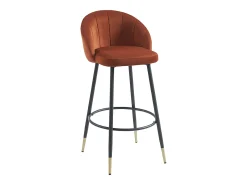 Conjunto de 2 taburetes de bar de terciopelo y metal - Terracota - ELIRAM