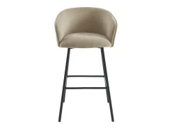 Conjunto de 2 taburetes de tela y metal negro - Beige - LAZONI by Pascal Morabito