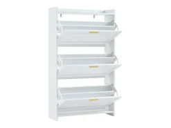 Conjunto de 2 zapateros 70 x 24 x 120 cm con 3 puertas - Blanco